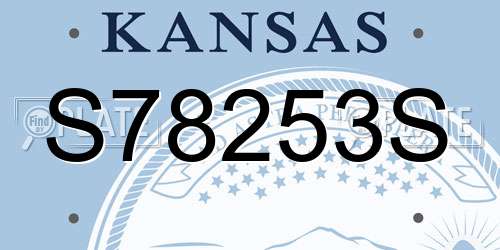 S78253S Kansas License Plate