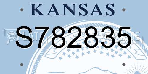 S782835 Kansas License Plate