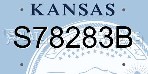 S78283B Kansas License Plate
