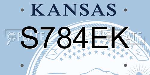 S784EK Kansas License Plate