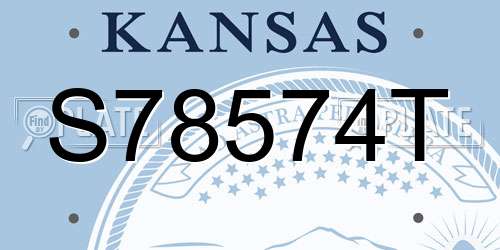 S78574T Kansas License Plate