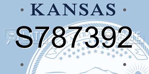 S787392 Kansas License Plate