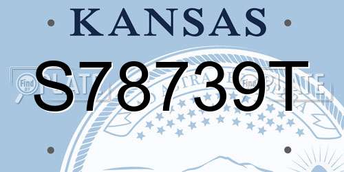 S78739T Kansas License Plate