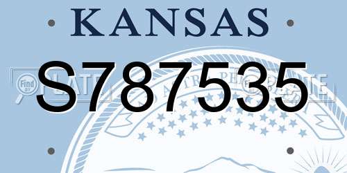 S787535 Kansas License Plate
