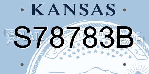 S78783B Kansas License Plate