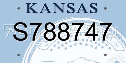 S788747 Kansas License Plate