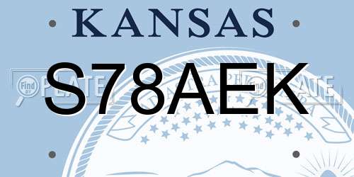 S78AEK Kansas License Plate