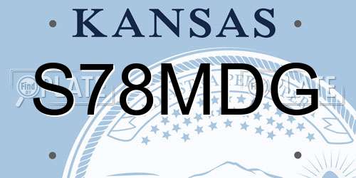 S78MDG Kansas License Plate