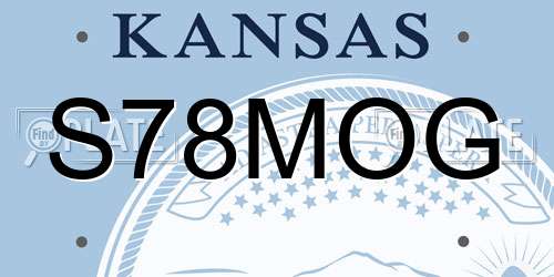 S78MOG Kansas License Plate
