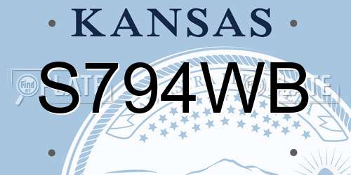 S794WB Kansas License Plate