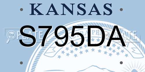 S795DA Kansas License Plate