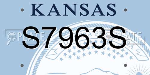 S7963S Kansas License Plate