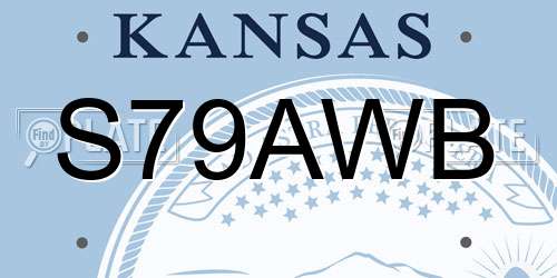 S79AWB Kansas License Plate