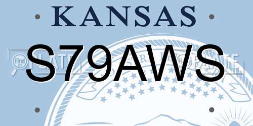 S79AWS Kansas License Plate