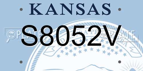 S8052V Kansas License Plate