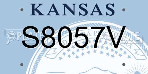 S8057V Kansas License Plate