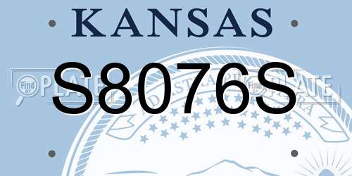 S8076S Kansas License Plate