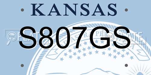 S807GS Kansas License Plate