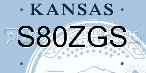 S80ZGS Kansas License Plate