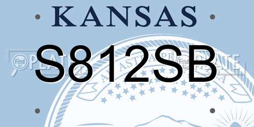 S812SB Kansas License Plate