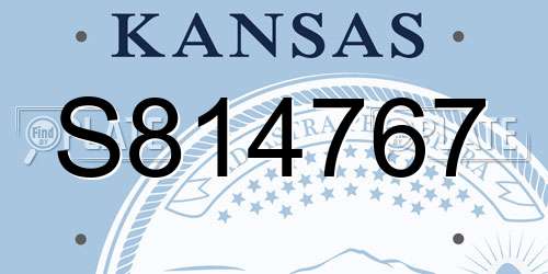 S814767 Kansas License Plate