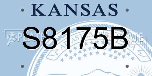 S8175B Kansas License Plate