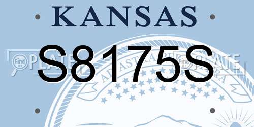 S8175S Kansas License Plate