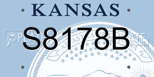 S8178B Kansas License Plate