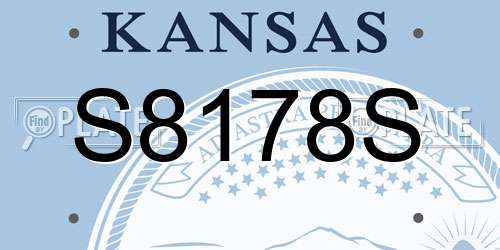 S8178S Kansas License Plate