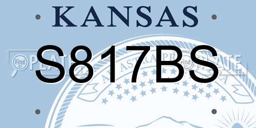 S817BS Kansas License Plate