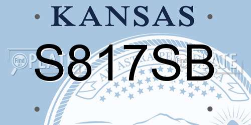 S817SB Kansas License Plate