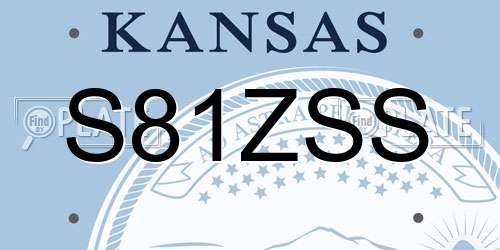 S81ZSS Kansas License Plate