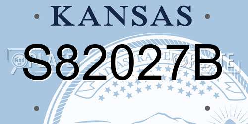 S82027B Kansas License Plate