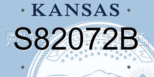 S82072B Kansas License Plate