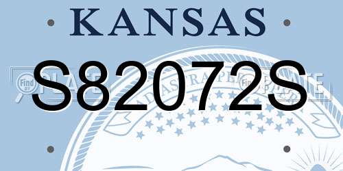 S82072S Kansas License Plate