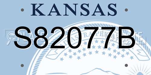 S82077B Kansas License Plate