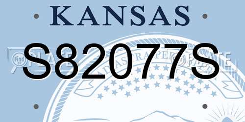 S82077S Kansas License Plate
