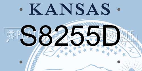 S8255D Kansas License Plate