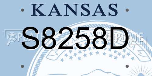 S8258D Kansas License Plate