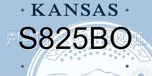 S825BO Kansas License Plate
