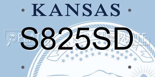 S825SD Kansas License Plate