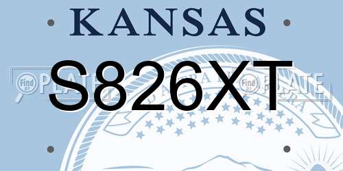 S826XT Kansas License Plate
