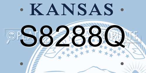 S8288Q Kansas License Plate