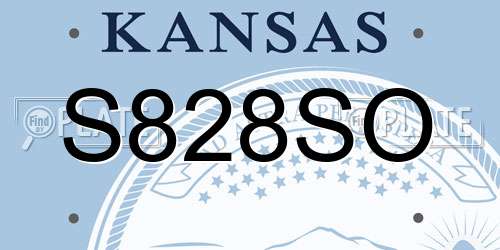 S828SO Kansas License Plate
