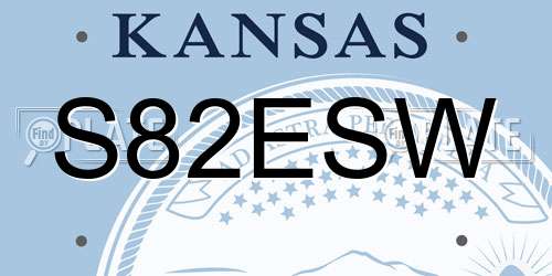 S82ESW Kansas License Plate