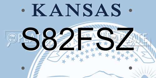 S82FSZ Kansas License Plate