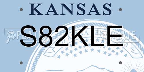 S82KLE Kansas License Plate