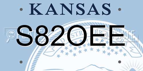 S82OEE Kansas License Plate
