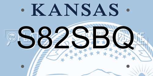 S82SBQ Kansas License Plate