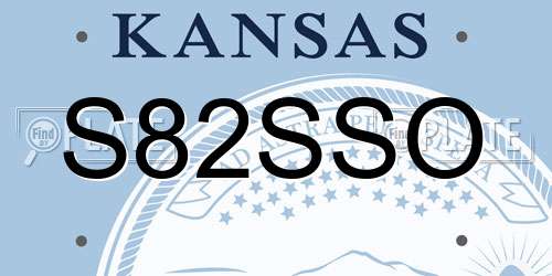 S82SSO Kansas License Plate